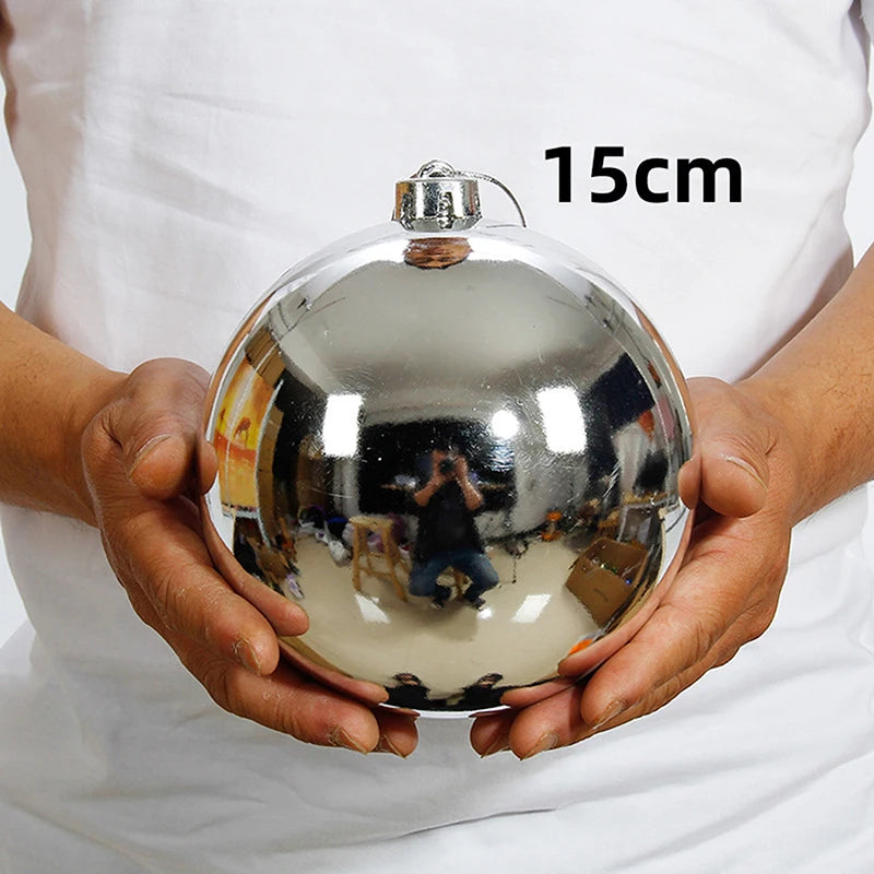 1Pc 12/15/20CM Shiny Christmas Bauble Ball - Hanging Tree Ornament Decoration for Home Bar Party Wedding Xmas Holiday Decor