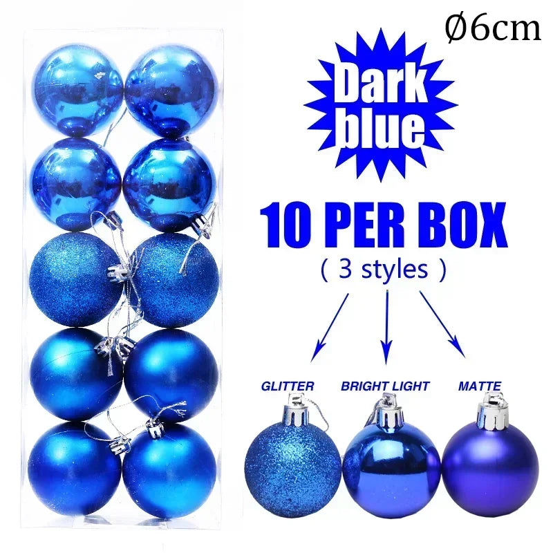 4/6/8cm Christmas Ball Shatterproof Hanging Christmas Baubles Laser and Matte Styles Home Festival Party Xmas Decorative Balls
