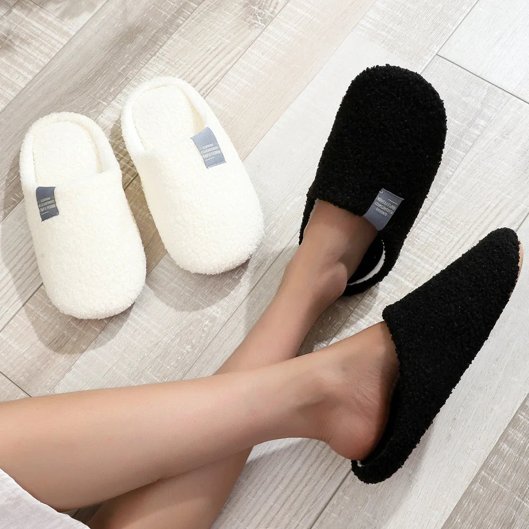 Women Slippers Light House Soft Home Cotton Slipper Winter Indoor Floor Shoes Couples Men Silence Slides Bedroom Flats