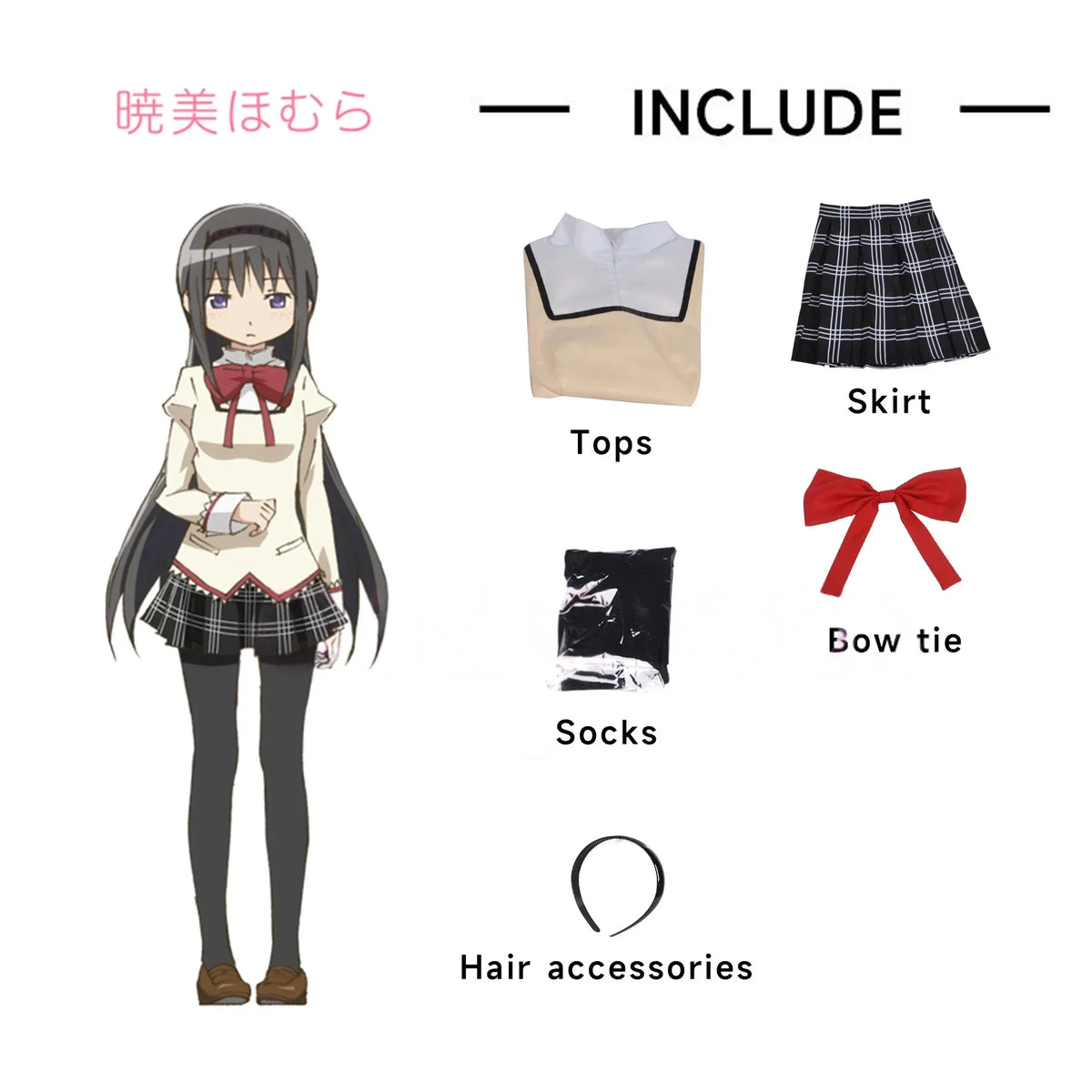 Kaname Madoka Akemi Homura Cosplay Costume School Uniform Puella Magi Madoka Magica Adult Anime Halloween Costumes Women Game