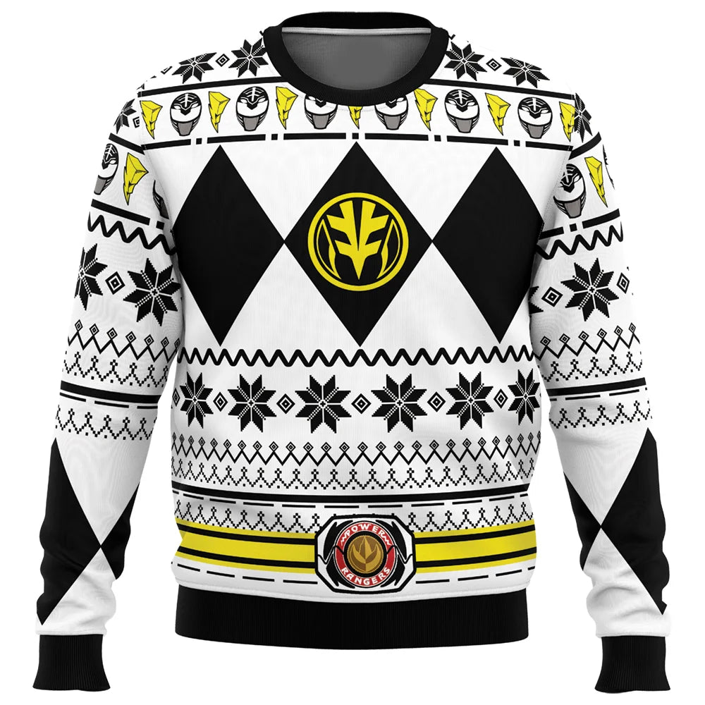Men's and Women's Autumn_Winter New Mighty Morphin Multi Color Ranger Power Ranger Ugly Christmas Sweater Christmas Party Hoodie