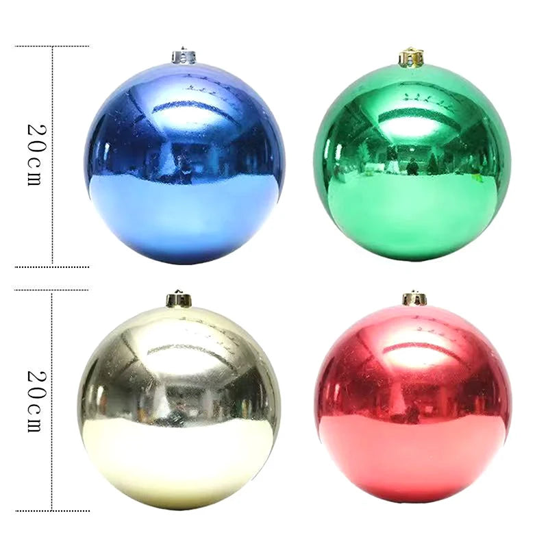 1Pc 12/15/20CM Shiny Christmas Bauble Ball - Hanging Tree Ornament Decoration for Home Bar Party Wedding Xmas Holiday Decor