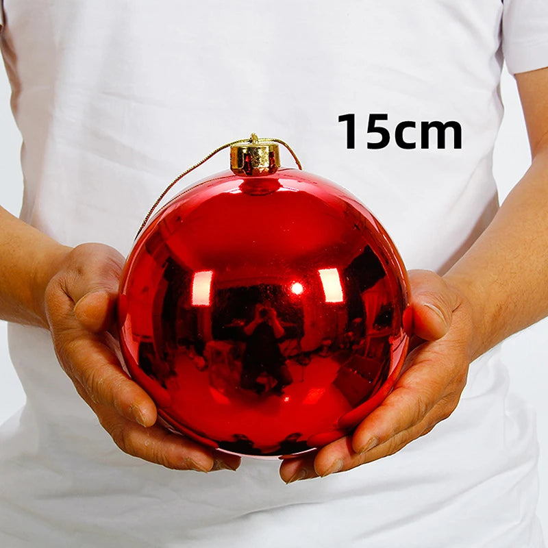 1Pc 12/15/20CM Shiny Christmas Bauble Ball - Hanging Tree Ornament Decoration for Home Bar Party Wedding Xmas Holiday Decor