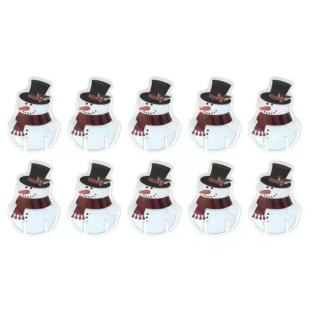 10PCS Christmas Cup Card Santa Hat Wine Glass Decor Ornaments Navidad Noel New Year Gift Home Christmas Decorations