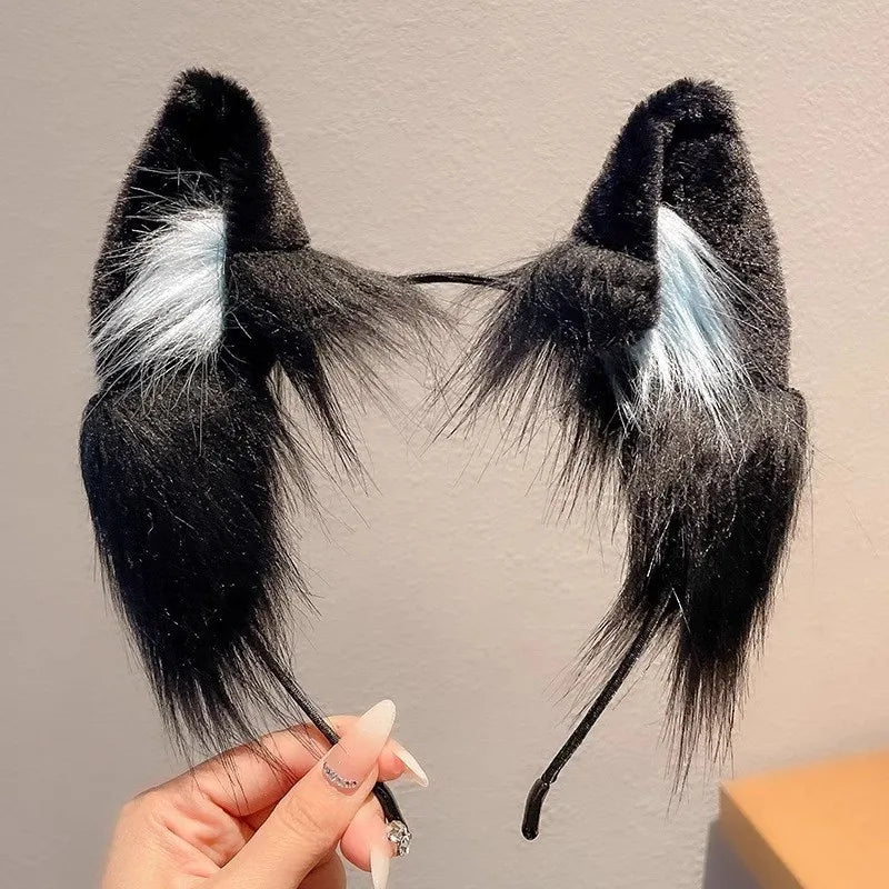 Cute Plush Cat Ear Headband - 1pc Christmas Holiday Dress Up Animal Ear Hoop for Kids Hair Accessories