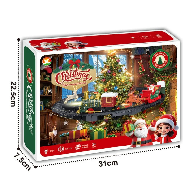 Hanging Christmas track toy Set DIY Track Train Christmas Set Railway Trains Cargo Car Model toys New Year Xmas Gifts Decor