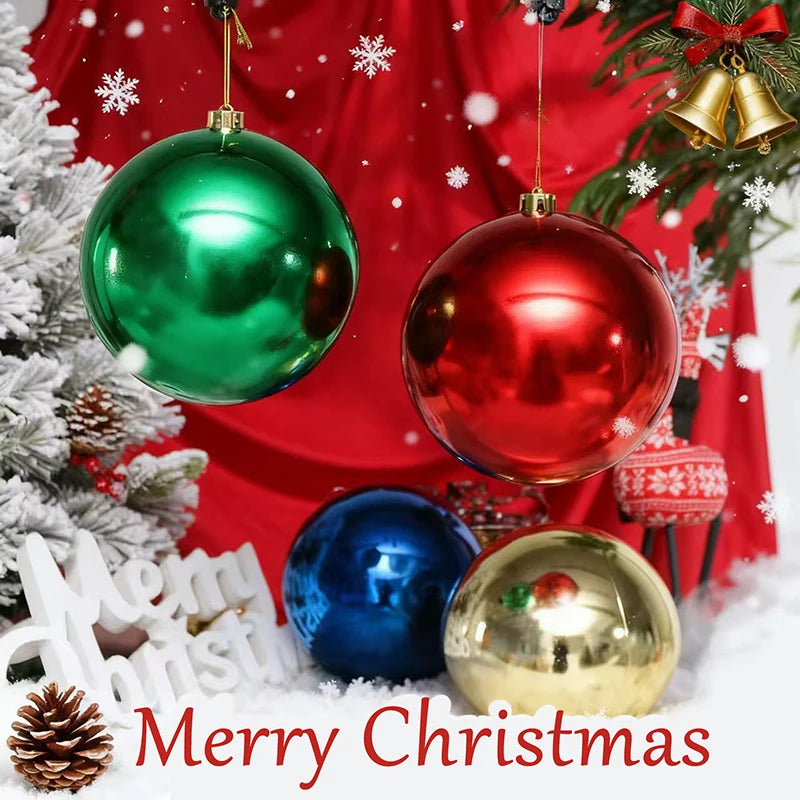 1Pc 12/15/20CM Shiny Christmas Bauble Ball - Hanging Tree Ornament Decoration for Home Bar Party Wedding Xmas Holiday Decor