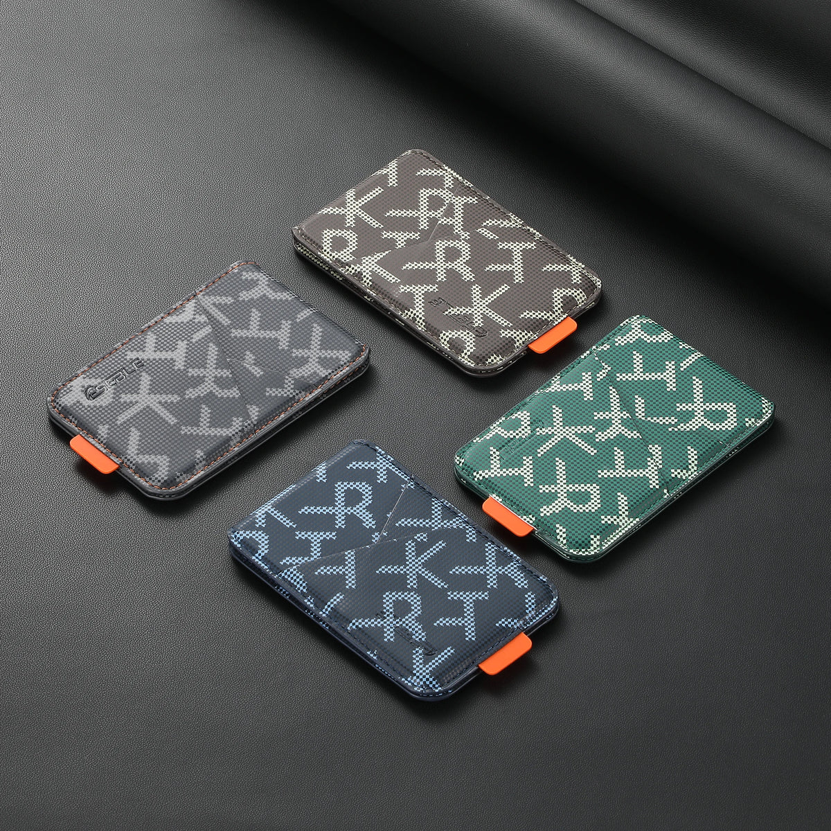 Card Storage Luxury Slot Faux Leather Magnet Stand RFID Mobile Phone Wallet Magnetic Card Holder For iPhone & Samsung Series