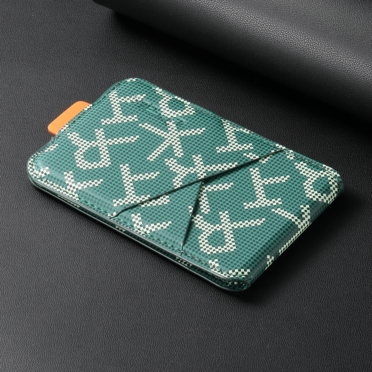 Card Storage Luxury Slot Faux Leather Magnet Stand RFID Mobile Phone Wallet Magnetic Card Holder For iPhone & Samsung Series