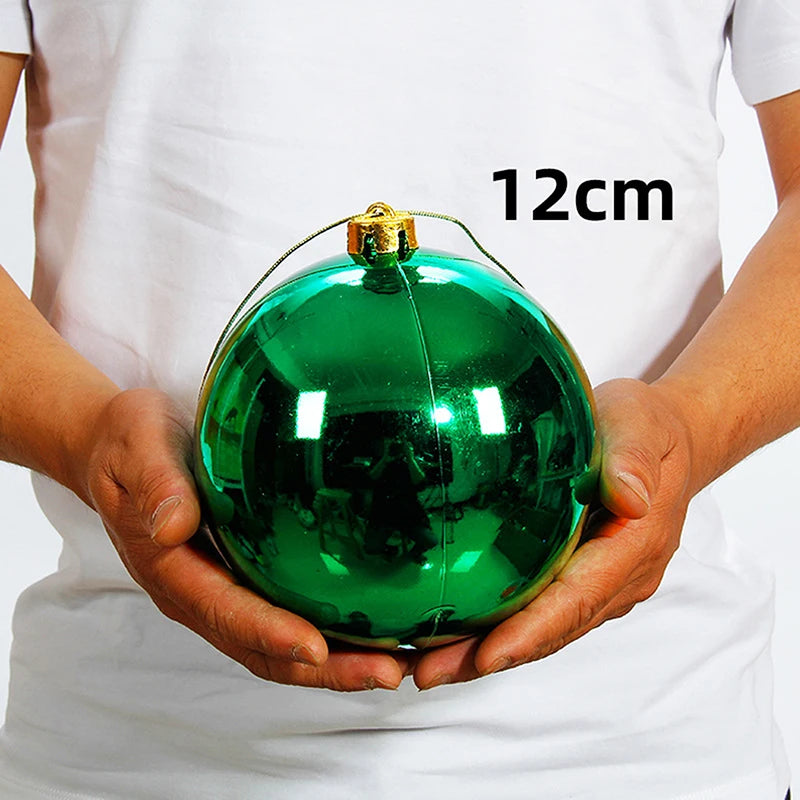 1Pc 12/15/20CM Shiny Christmas Bauble Ball - Hanging Tree Ornament Decoration for Home Bar Party Wedding Xmas Holiday Decor