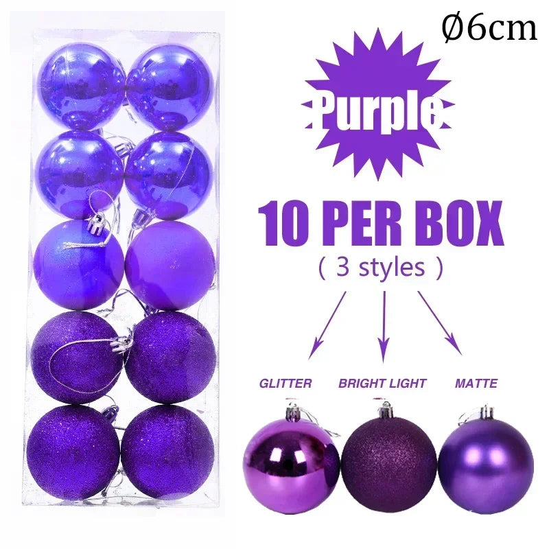 4/6/8cm Christmas Ball Shatterproof Hanging Christmas Baubles Laser and Matte Styles Home Festival Party Xmas Decorative Balls