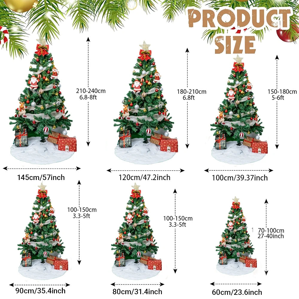 Premium Holiday Christmas Tree Skirt – Foldable Floor Mat with Vivid Festive Patterns, Washable Tree Base Cover for Home Party & Holiday Decor