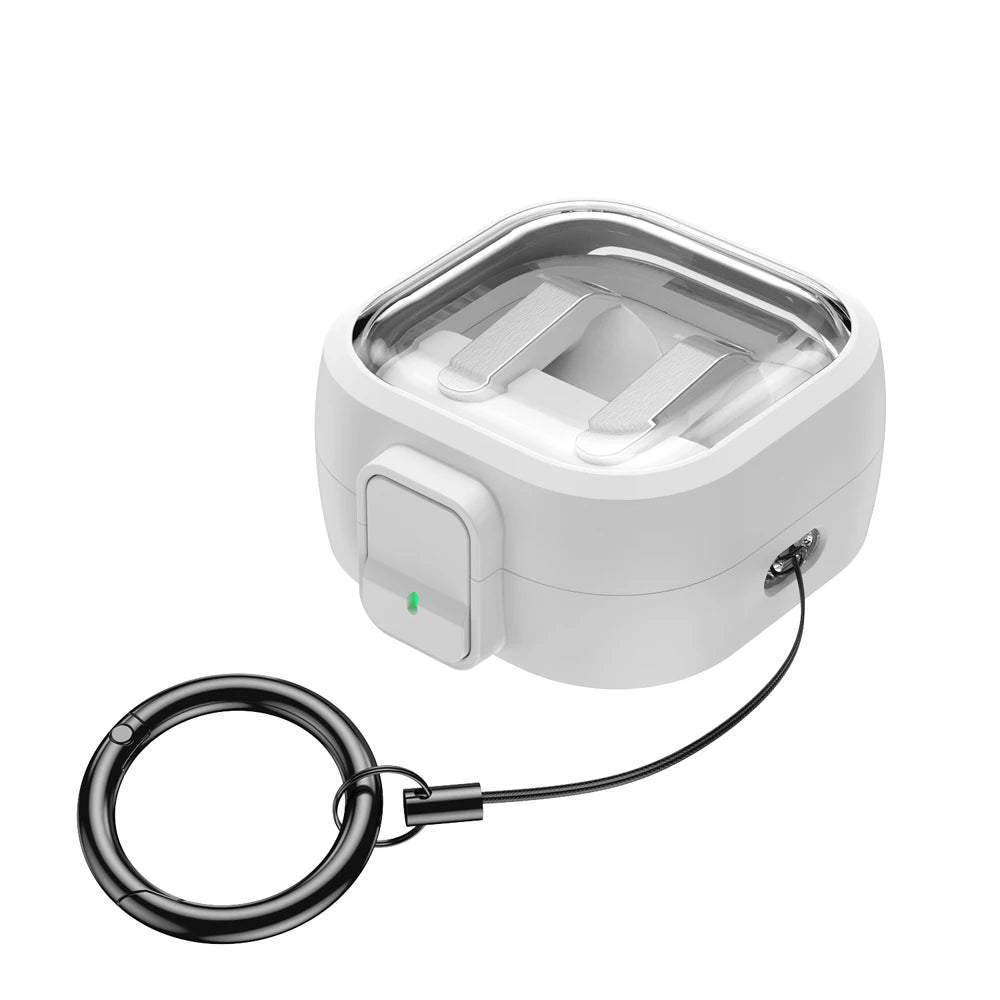 Security Lock Transparent Cover For Samsung Galaxy Buds 4 / Buds 4 Pro Earbuds Protection Case With Keychain For Buzz4 Pro Coque