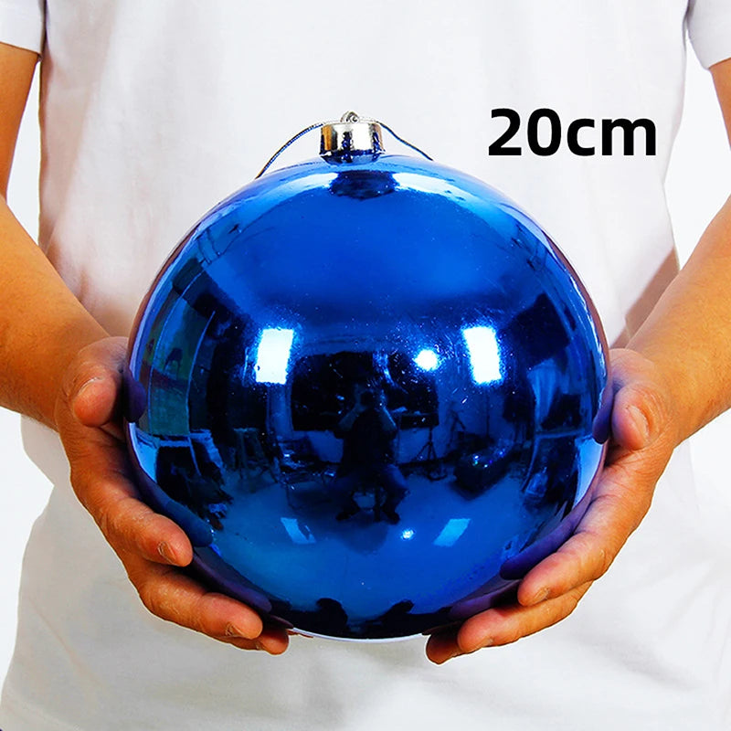 1Pc 12/15/20CM Shiny Christmas Bauble Ball - Hanging Tree Ornament Decoration for Home Bar Party Wedding Xmas Holiday Decor