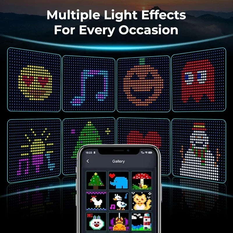 Smart LED Curtain Lights with App Control & Music Sync – Customizable DIY Patterns & Text, Waterproof RGB Fairy Lights for Bedroom, Patio, Holiday & Party Decor