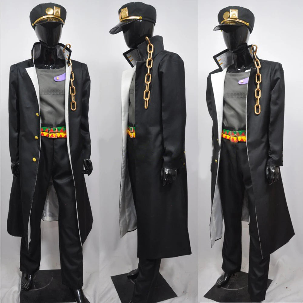 STAND USER ARCHIVE | Jotaro Kujo Stardust Crusaders Complete Cosplay Uniform Suite (Coat, Hat & Belts)