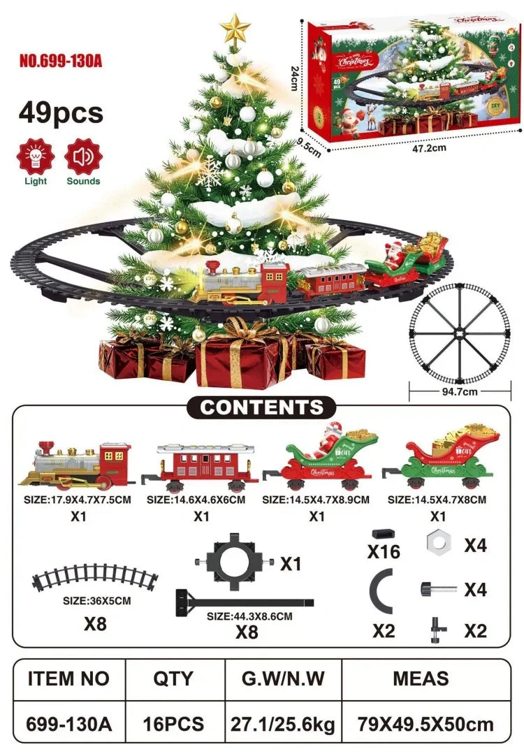 Hanging Christmas track toy Set DIY Track Train Christmas Set Railway Trains Cargo Car Model toys New Year Xmas Gifts Decor