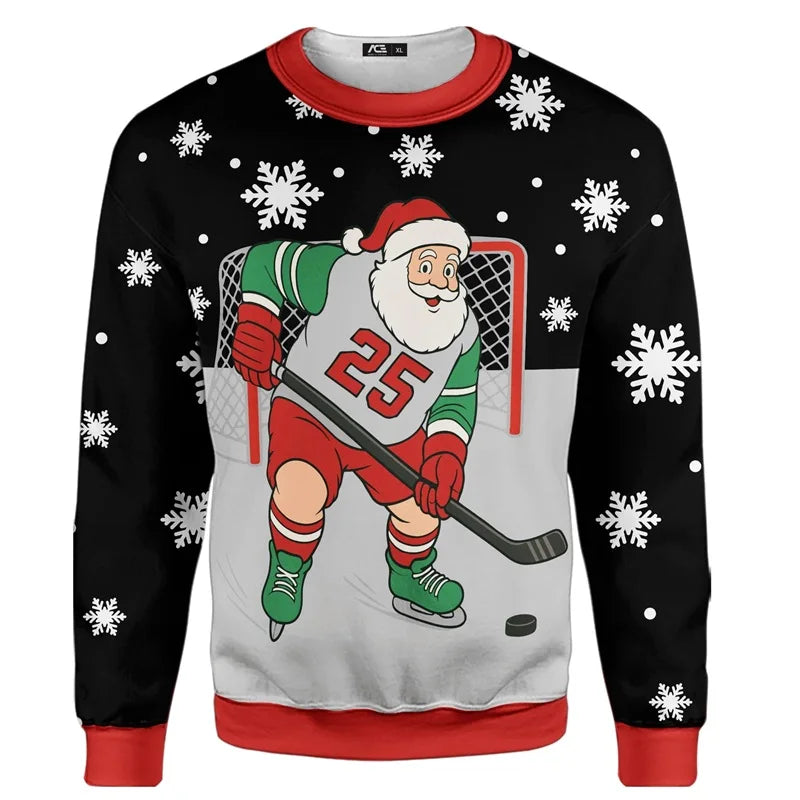 RETRO-KITSCH HOLIDAY SWEATSHIRT | Funny 3D Graphic Ugly Christmas Party Pullover