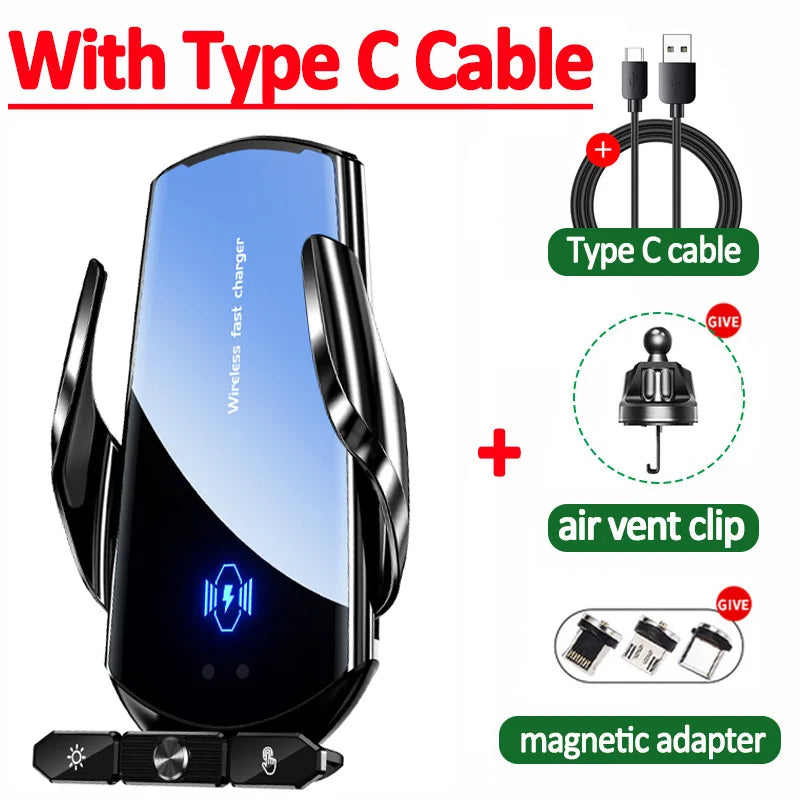 Wireless Charger Car Auto Magnetic Air Vent Phone Holder For iPhone 16 15 14 13 Samsung Xiaomi Induction Fast Charging Station