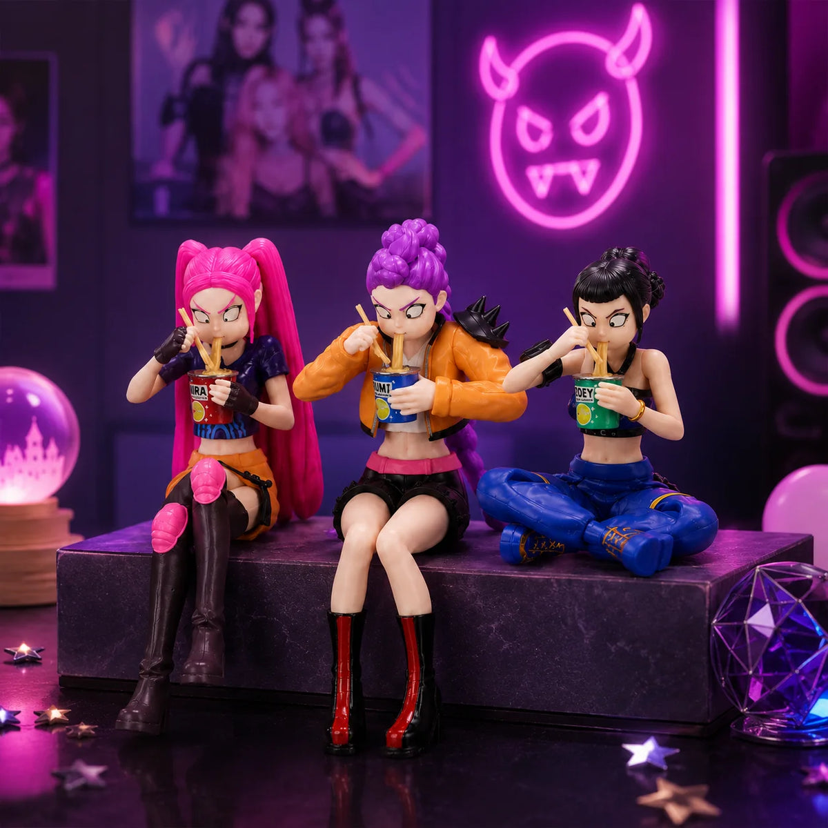 Anime Style Figure Set Cute Cartoon Collectible Figurines Display Model Desktop Decoration Christmas Gift
