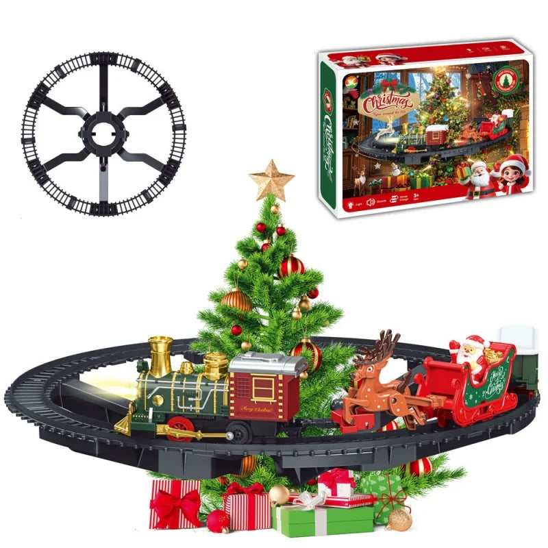 Hanging Christmas track toy Set DIY Track Train Christmas Set Railway Trains Cargo Car Model toys New Year Xmas Gifts Decor