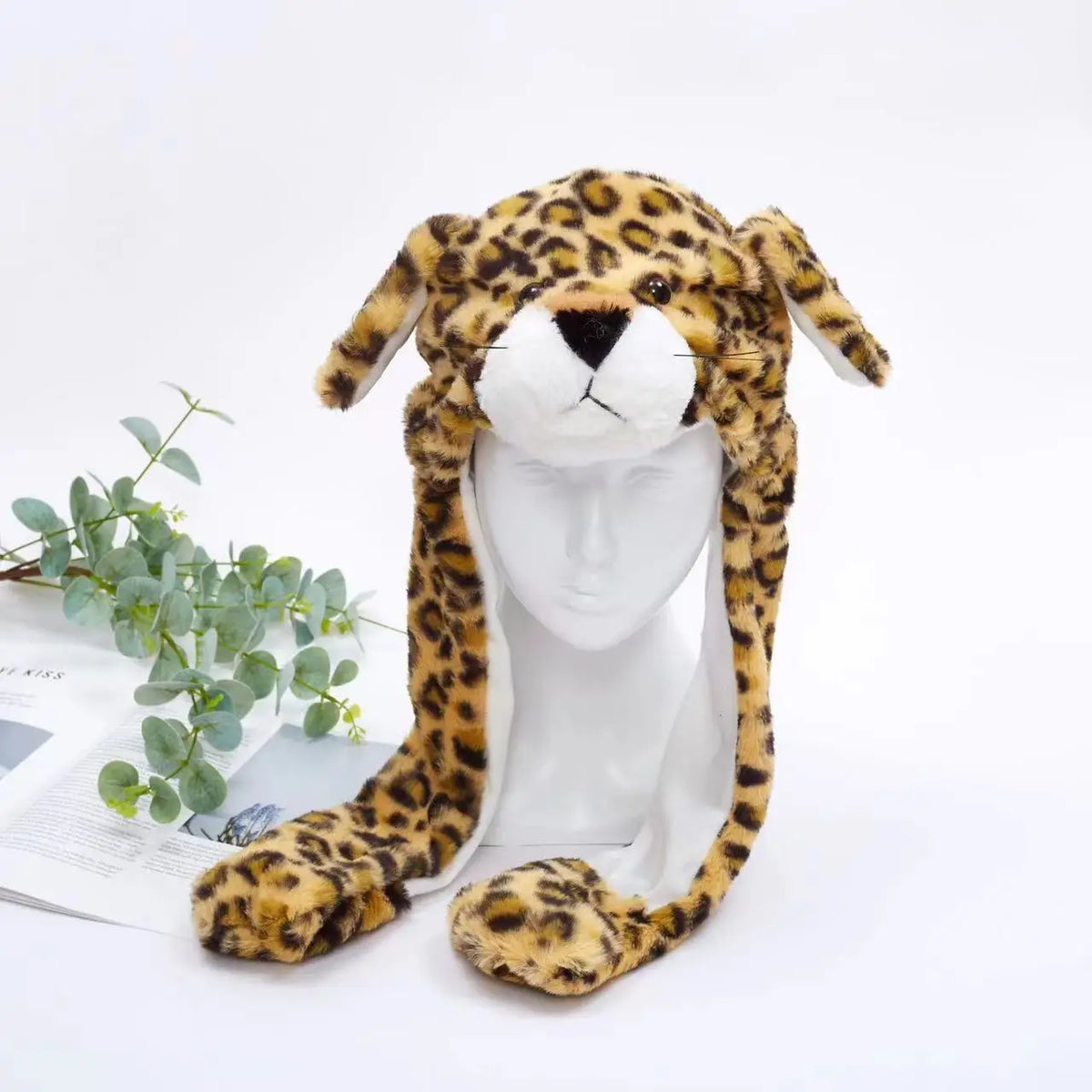 Funny Moving Ears Plush Hat – Airbag Flapping Animal Ear Beanie, Cute Santa, Reindeer & Halloween Cosplay Costume Hat for Kids & Adults