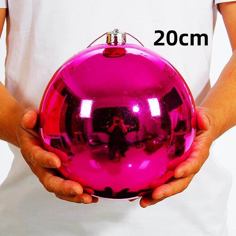 1Pc 12/15/20CM Shiny Christmas Bauble Ball - Hanging Tree Ornament Decoration for Home Bar Party Wedding Xmas Holiday Decor