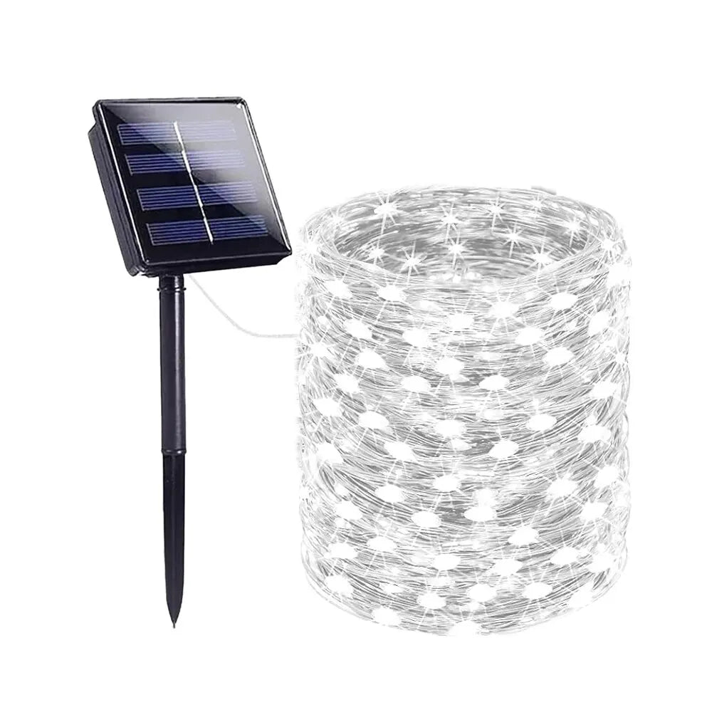 1 2 3 4 5Packs Solar Led Fairy Light Outdoor Christmas Lights 8Modes Copper Wire Lights Waterproof Garden Tree Patio Decor