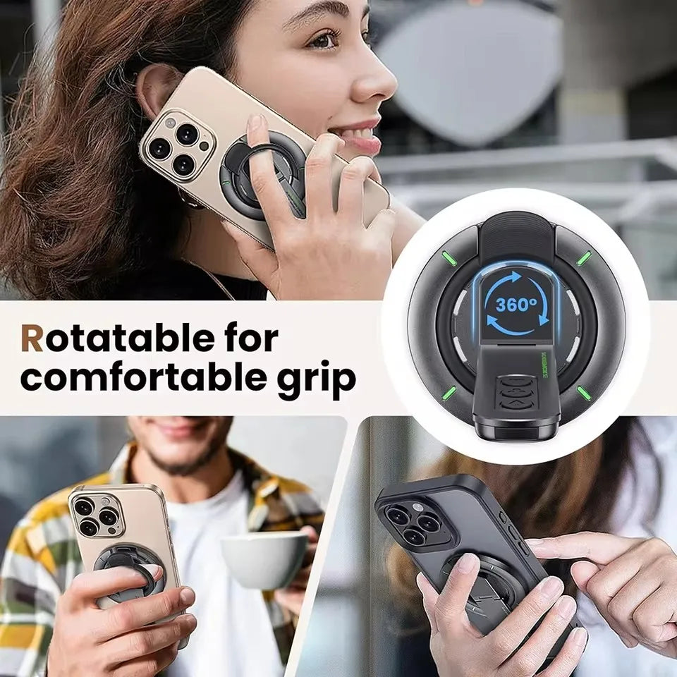 AeroRing Dual-Magnetic Grip & 360° Desktop Stand