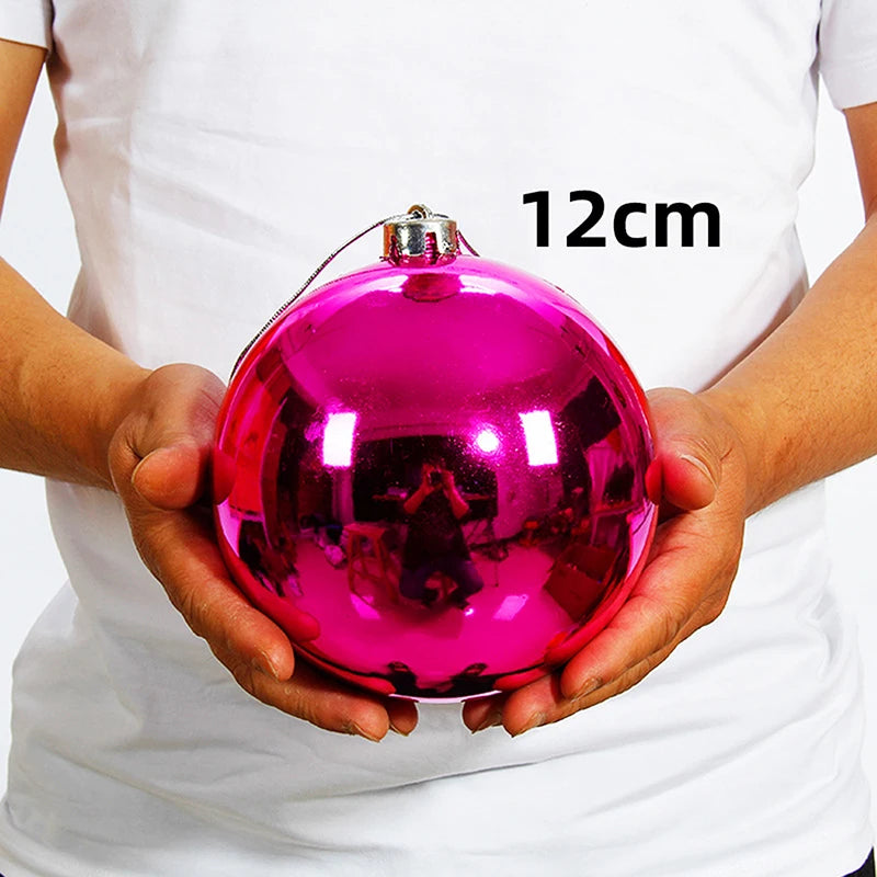 1Pc 12/15/20CM Shiny Christmas Bauble Ball - Hanging Tree Ornament Decoration for Home Bar Party Wedding Xmas Holiday Decor