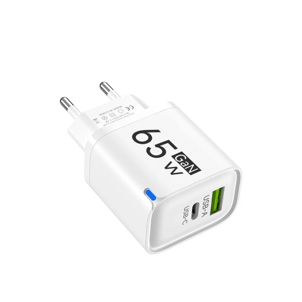 65W High Speed Charge Phone Charger For iPhone 14 13 Xiaomi Huawei Samsung Oneplus Fast Charging Mobile Phone Wall Power Adapter