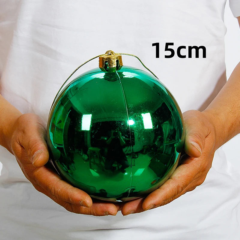 1Pc 12/15/20CM Shiny Christmas Bauble Ball - Hanging Tree Ornament Decoration for Home Bar Party Wedding Xmas Holiday Decor