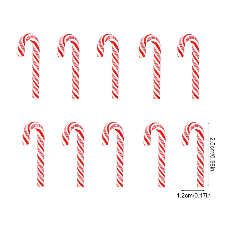 CHROMA-SWEET MINI CANES | Miniature Resin Candy Cane DIY Charms (10 / 30 / 50 Pcs)