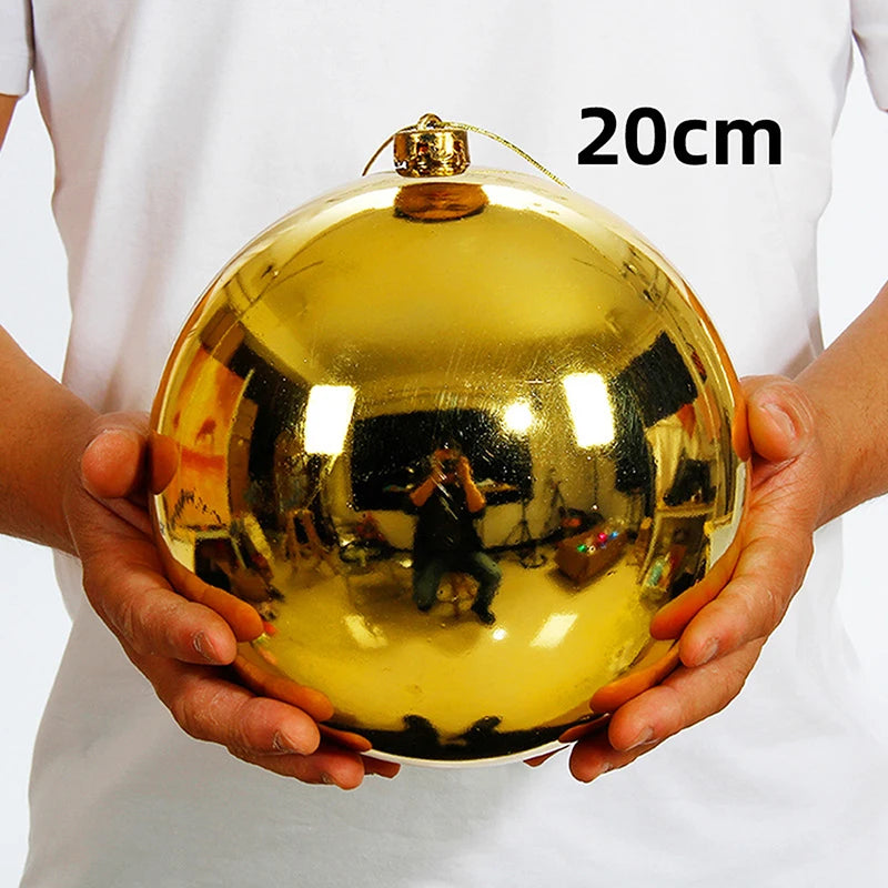 1Pc 12/15/20CM Shiny Christmas Bauble Ball - Hanging Tree Ornament Decoration for Home Bar Party Wedding Xmas Holiday Decor