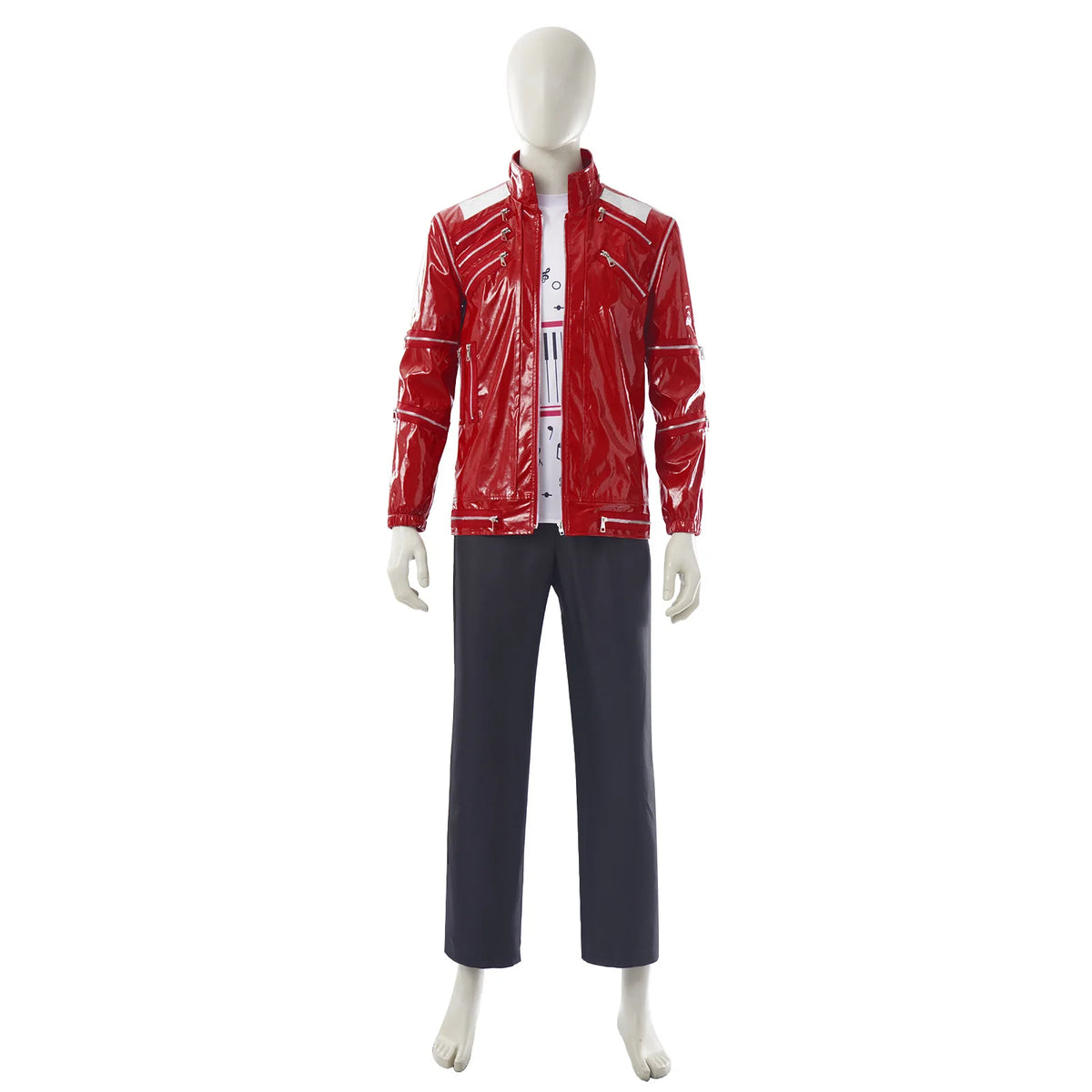 BEAT IT 1983 ARCHIVAL REPLICA | Michael Jackson Red Multi-Zipper Punk Leather Jacket
