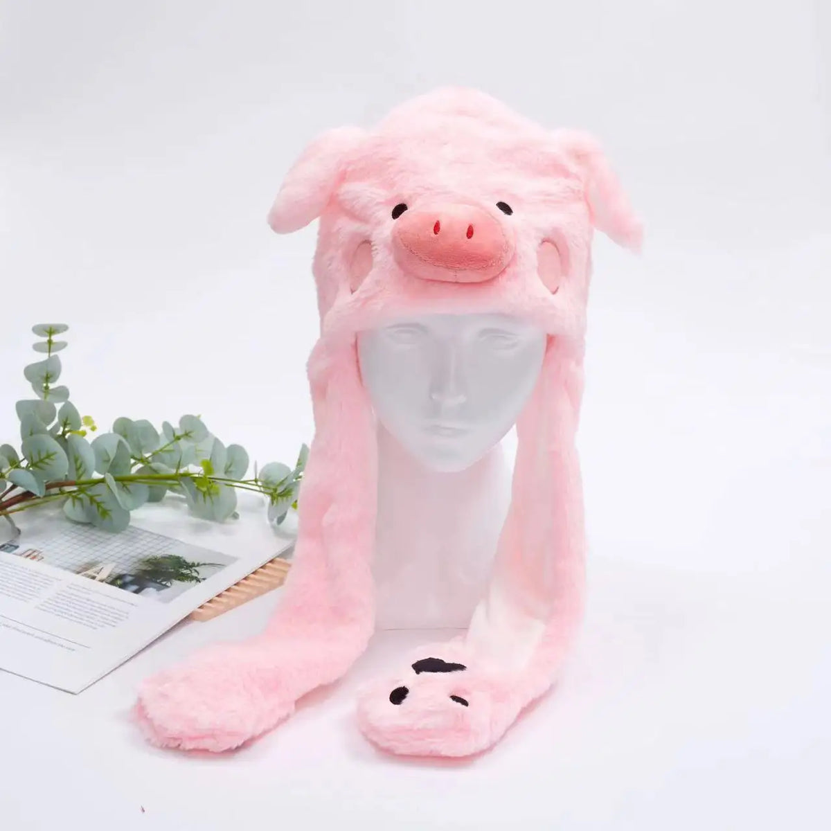 Funny Moving Ears Plush Hat – Airbag Flapping Animal Ear Beanie, Cute Santa, Reindeer & Halloween Cosplay Costume Hat for Kids & Adults