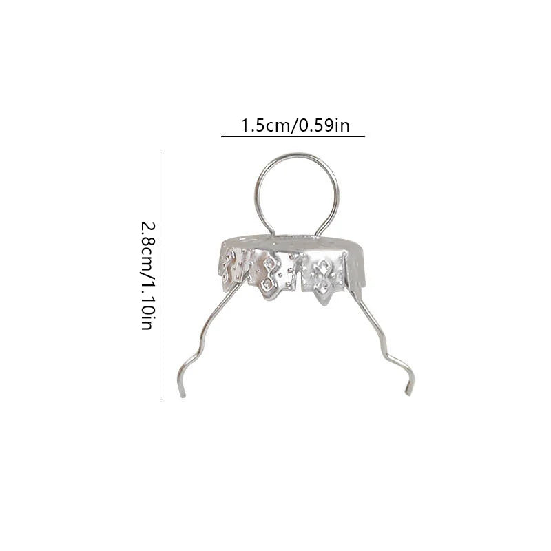 50Pcs Christmas Themed Metal Ornament Caps With Hangers Golden Silver Designs For Xmas Bauble Decorations New Year Tree Ornament