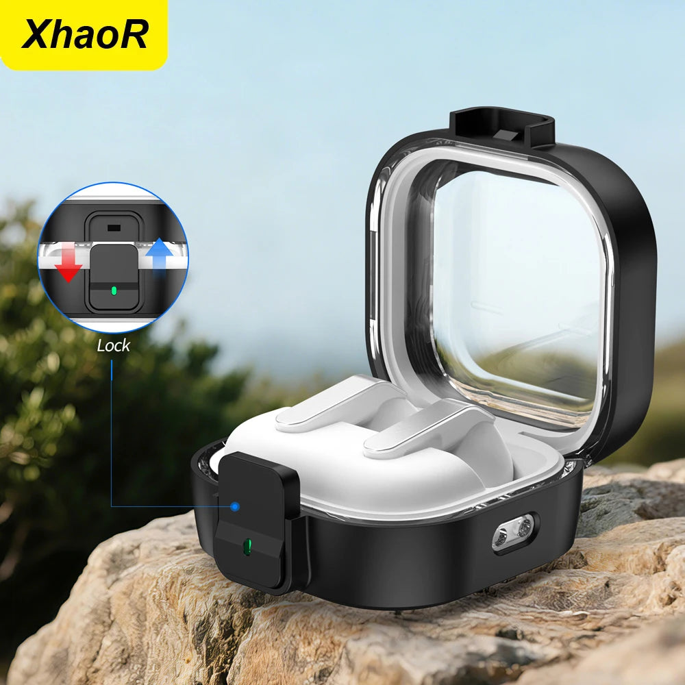 Security Lock Transparent Cover For Samsung Galaxy Buds 4 / Buds 4 Pro Earbuds Protection Case With Keychain For Buzz4 Pro Coque