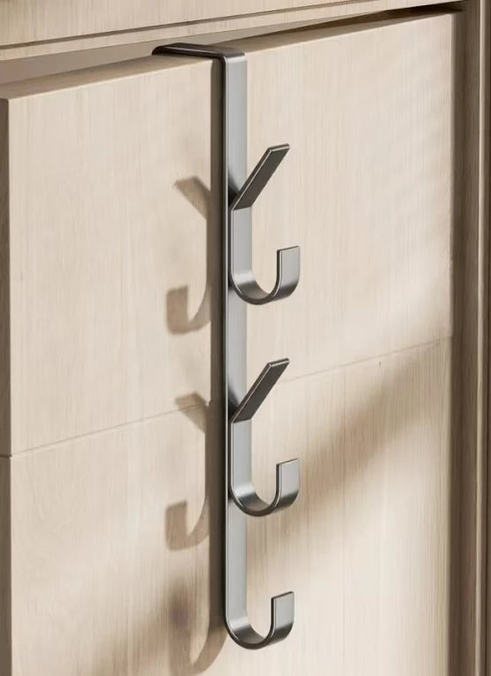 3/5/7 Door-Mounted Non-Drilled Hooks, Suitable for Storing Clothes, Hats, Bags at the Entrance of Dormitories or Bedrooms.