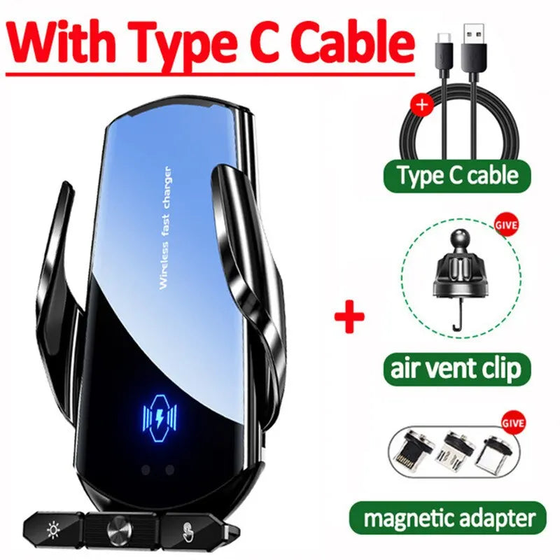 Wireless Charger Car Auto Magnetic Air Vent Phone Holder For iPhone 16 15 14 13 Samsung Xiaomi Induction Fast Charging Station