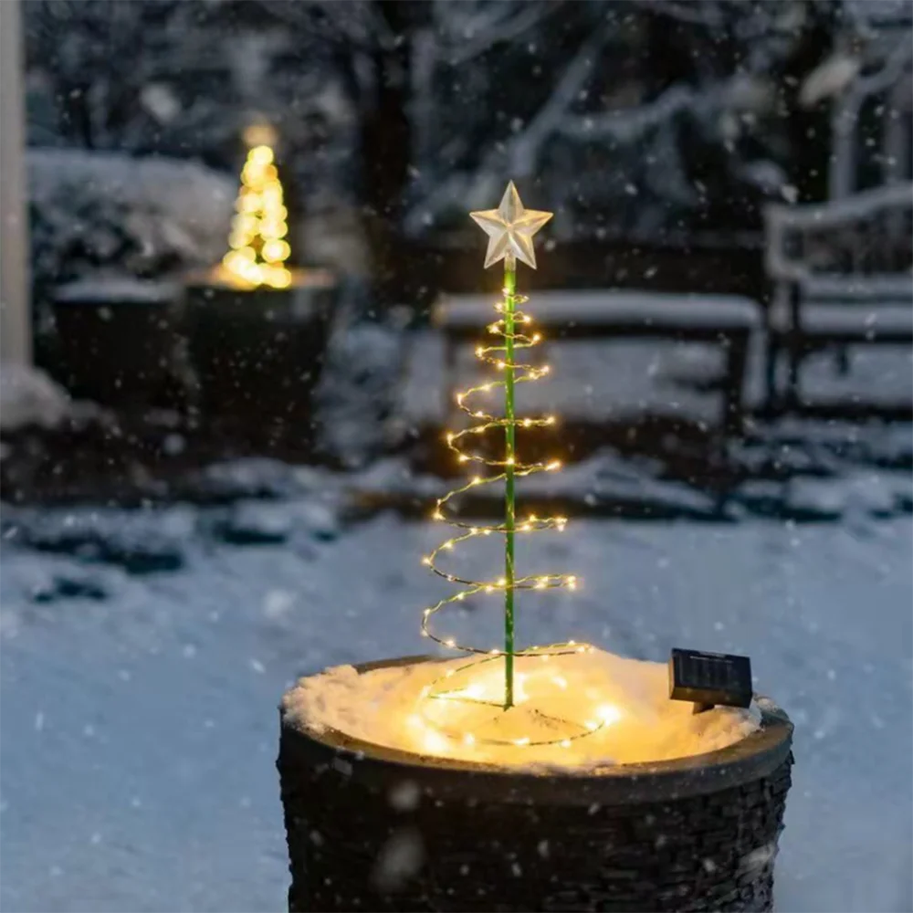 Solar Christmas Tree Lights - Outdoor Garden Star Lights