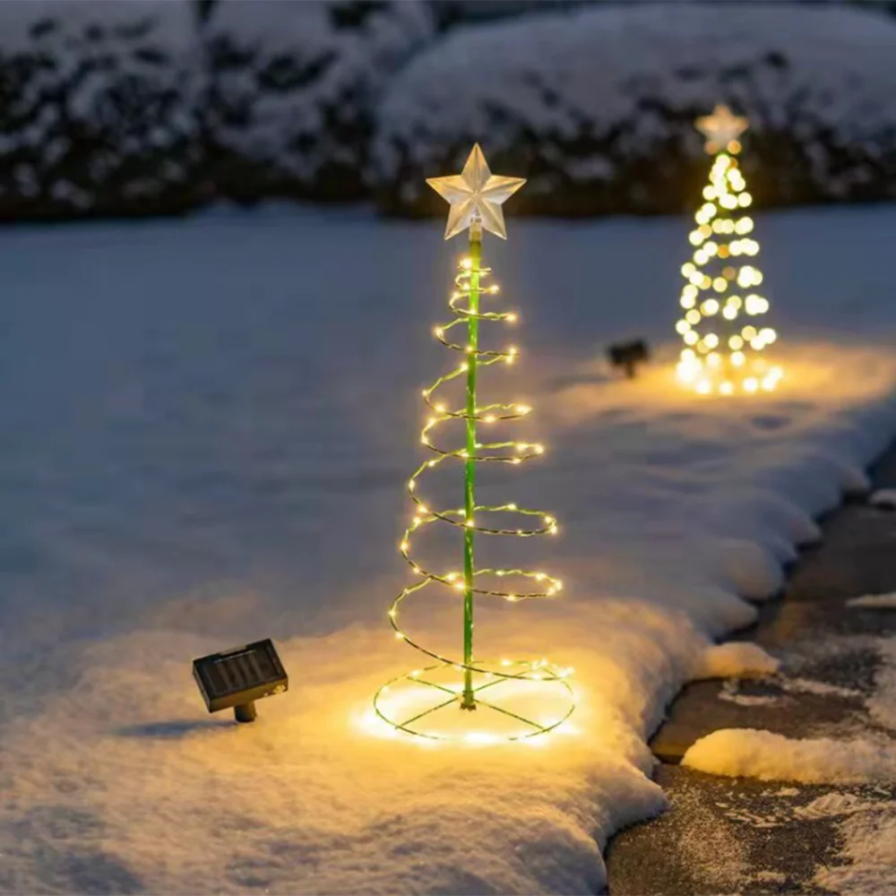 Solar Christmas Tree Lights - Outdoor Garden Star Lights