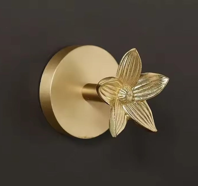 AeroBrass Botanical & Fauna Wall Mount | Solid Cast Brass Hook