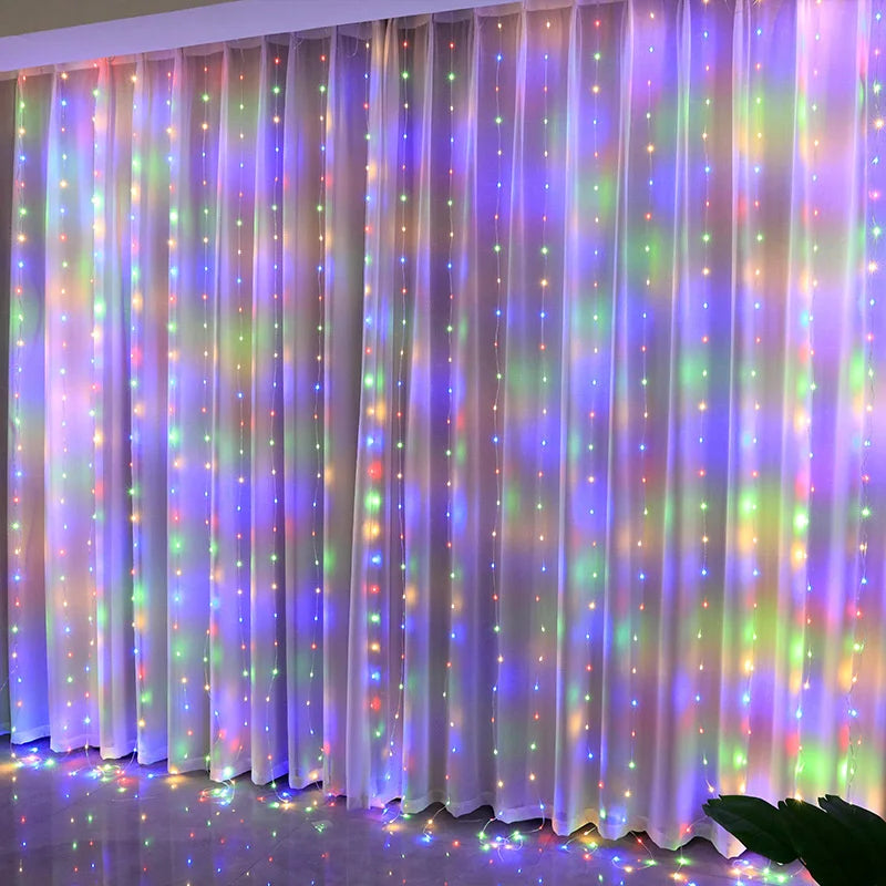 LED Fairy String Curtain Lights - 8 Mode Remote USB Decor