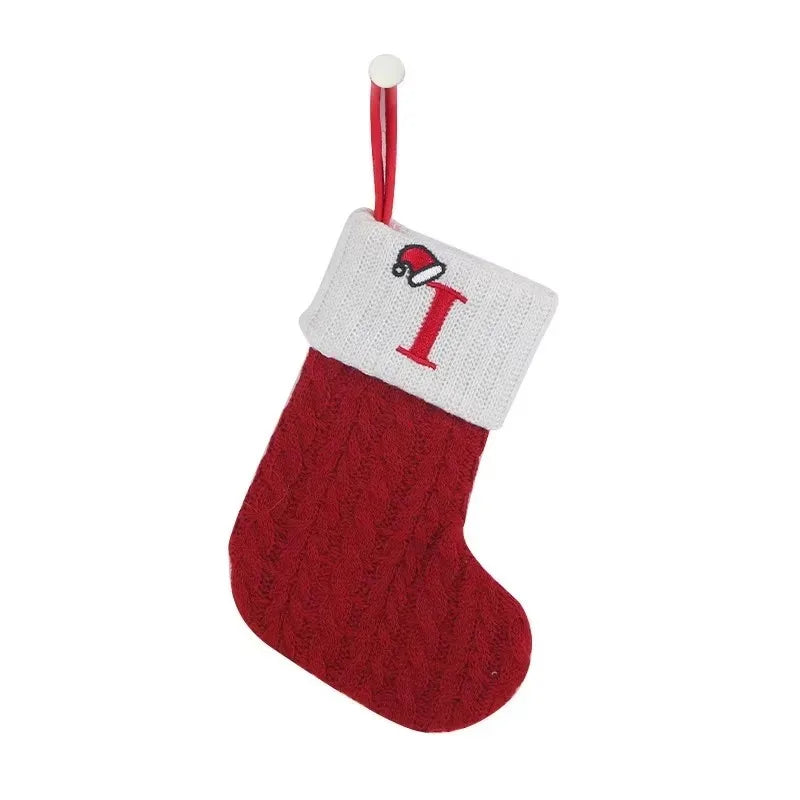 Christmas Stockings - Alphabet Knitting Socks Tree Ornaments Gift