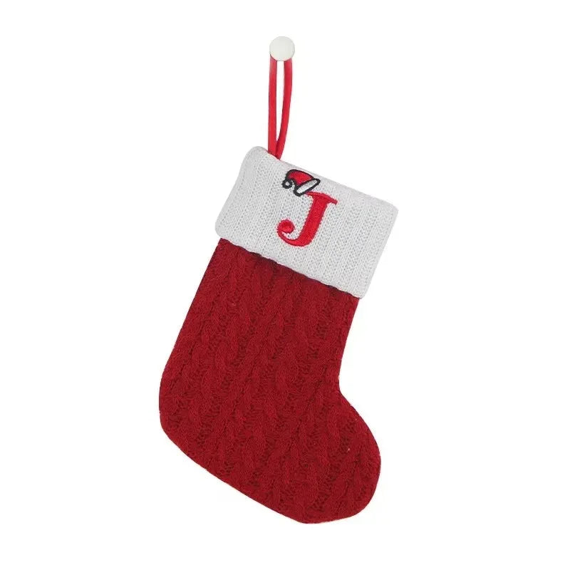 Christmas Stockings - Alphabet Knitting Socks Tree Ornaments Gift