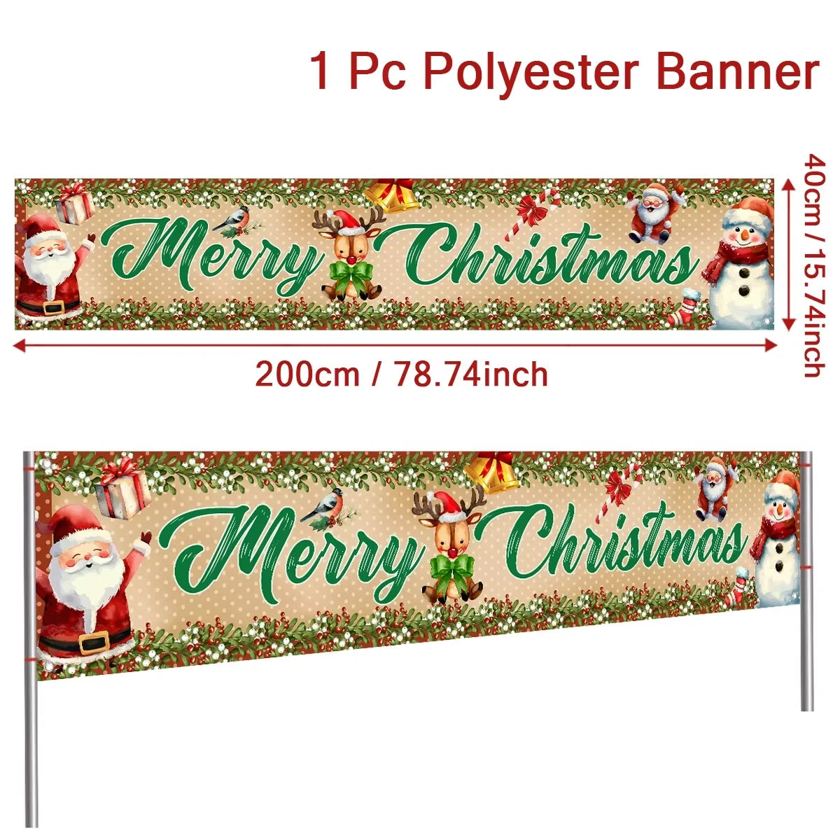 Christmas Outdoor Banner - Merry Christmas Decorations 2026