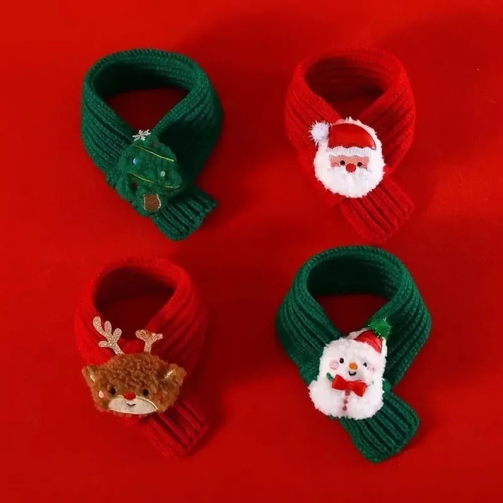 Pet Christmas Costume - Santa Hat & Knitted Scarf Set