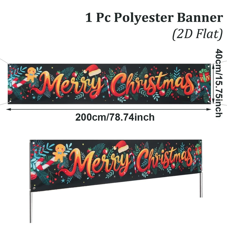 Christmas Outdoor Banner - Merry Christmas Decorations 2026