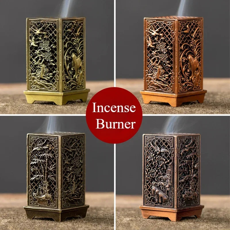 Vertical Incense Burner - Square Alloy Aromatherapy Holder